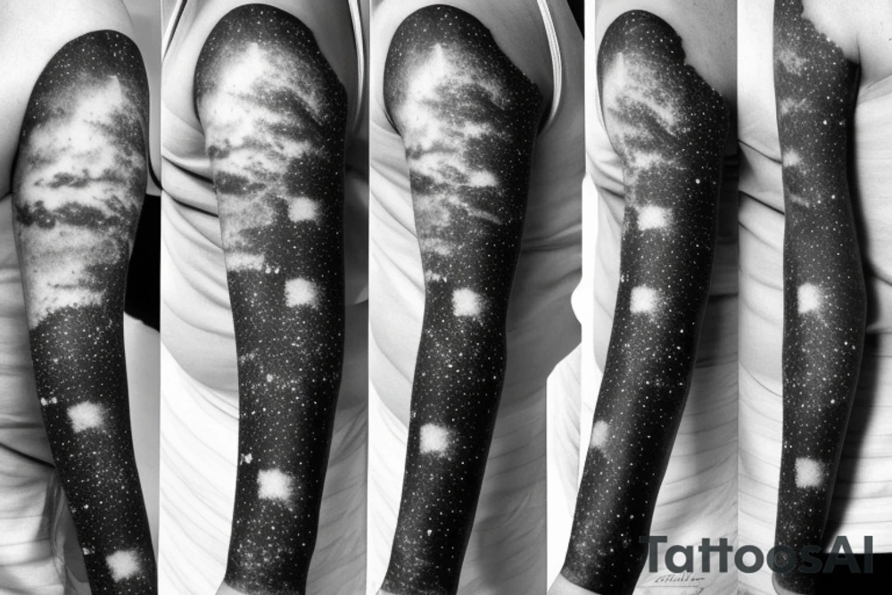 Thin Milky way in perspective along inner arm without filling tattoo idea Thin Milky way in perspective along inner arm without filling tattoo idea