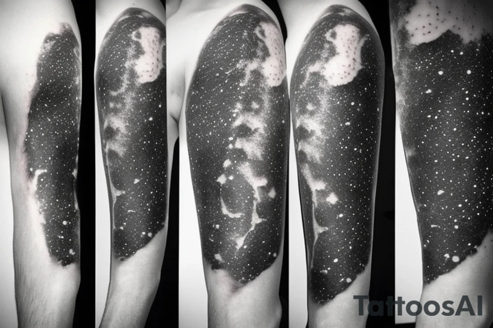 Thin Milky way in perspective along inner arm without filling tattoo idea