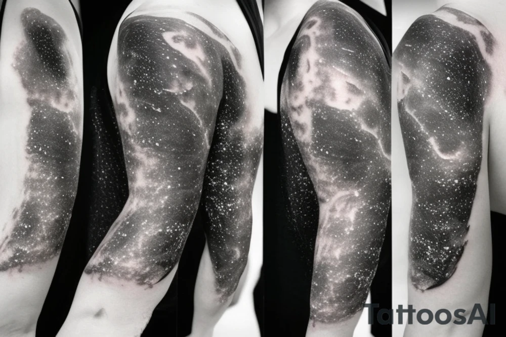 Thin Milky way in perspective along inner arm without filling tattoo idea