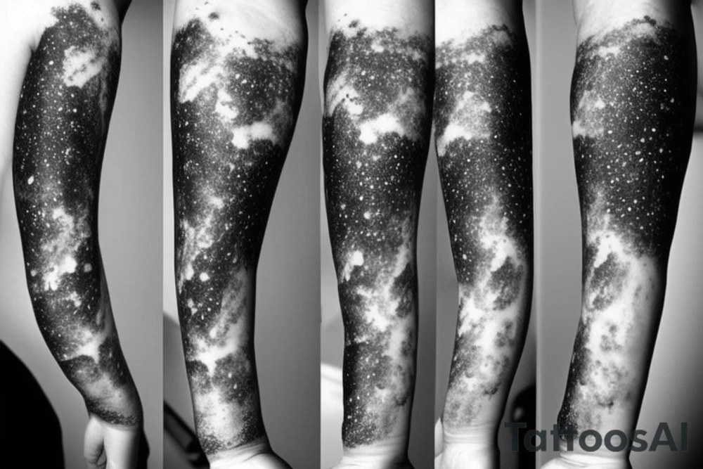 Thin Milky way in perspective along inner arm without filling tattoo idea