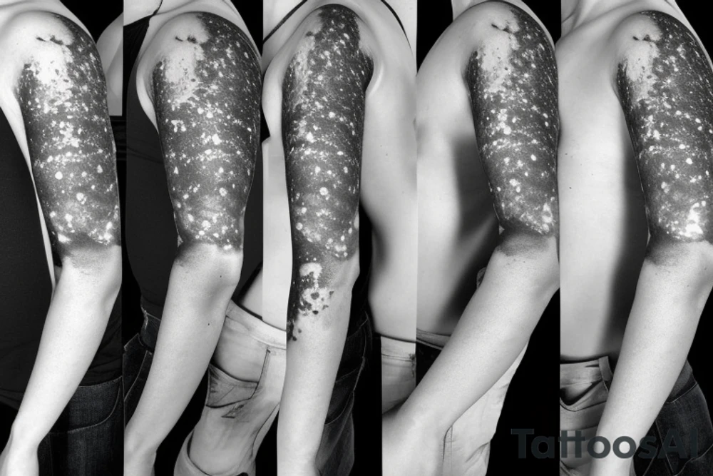 Thin Milky way in perspective along inner arm without filling tattoo idea