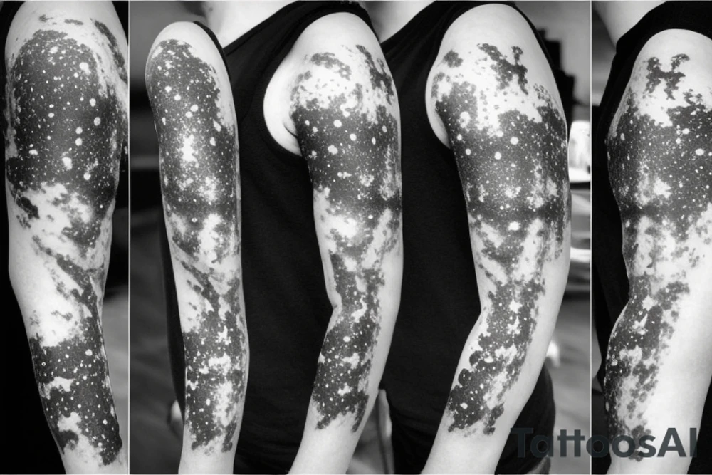 Thin Milky way in perspective along inner arm without filling tattoo idea