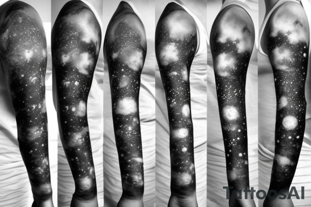 Thin Milky way in perspective along inner arm without filling tattoo idea Thin Milky way in perspective along inner arm without filling tattoo idea