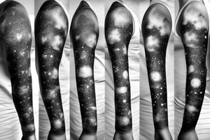 Thin Milky way in perspective along inner arm without filling tattoo idea