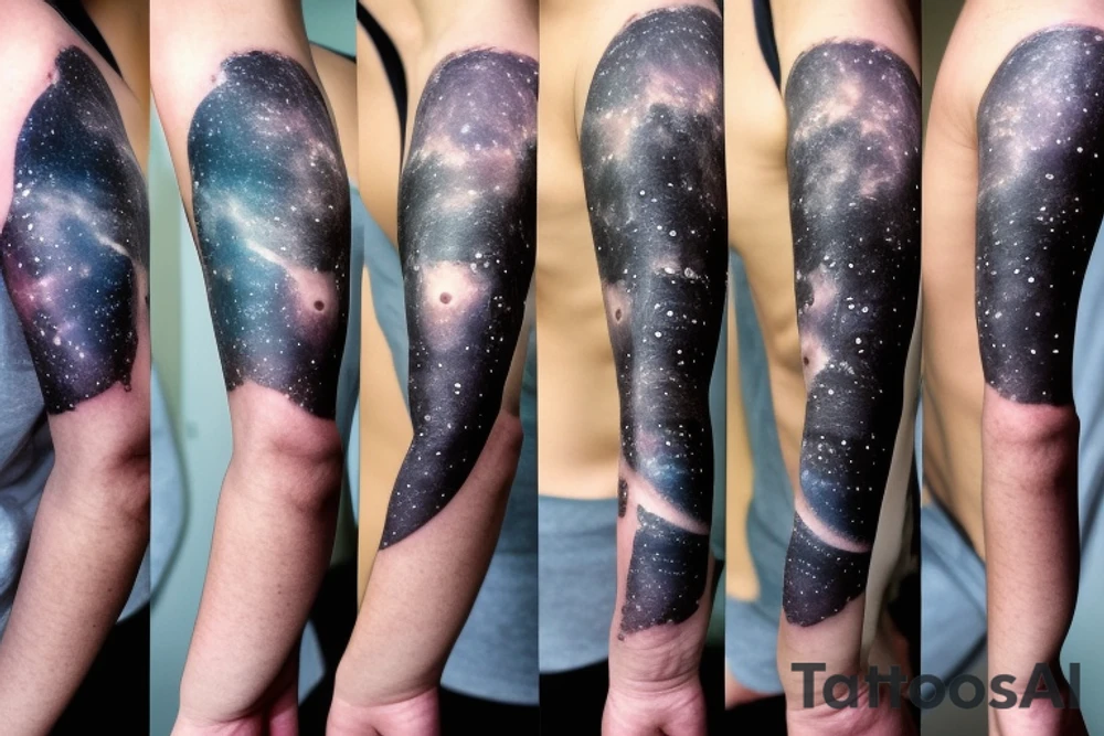 Thin Milky way in perspective along inner arm without filling tattoo idea
