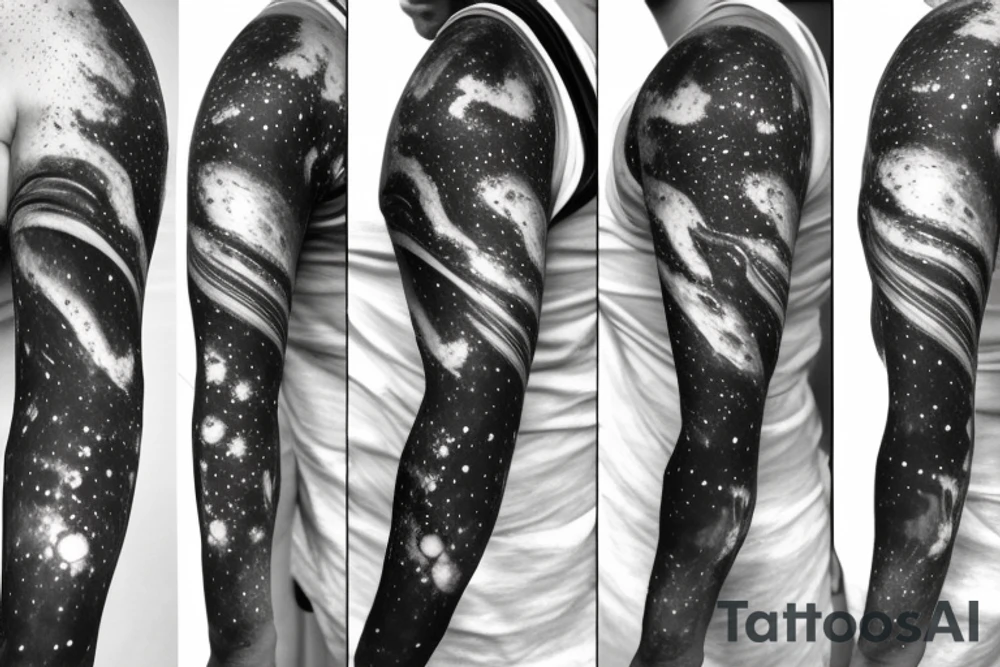 Thin Milky way in perspective along inner arm without filling tattoo idea Thin Milky way in perspective along inner arm without filling tattoo idea