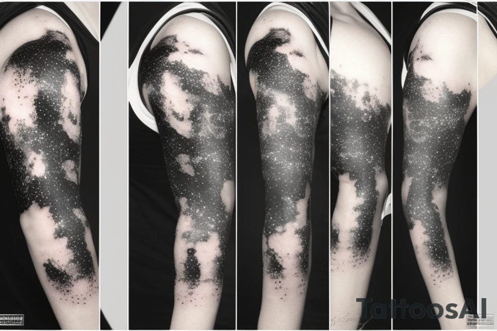 Thin Milky way in perspective along inner arm without filling tattoo idea