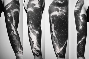 Thin Milky way in perspective along inner arm without filling tattoo idea