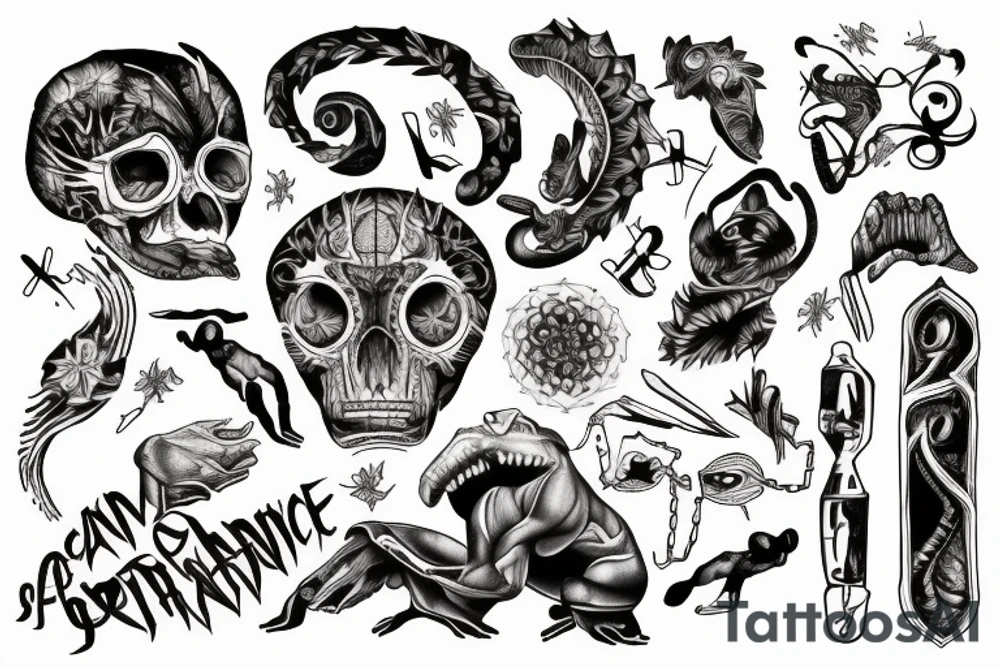 Symbolic of the concepts of pain and hardship, continuance of actions, and adaptability and evolution tattoo idea
