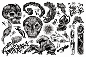 Symbolic of the concepts of pain and hardship, continuance of actions, and adaptability and evolution tattoo idea