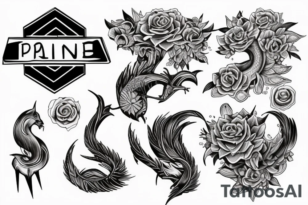 Symbolic of the concepts of pain and hardship, continuance of actions, and adaptability and evolution tattoo idea