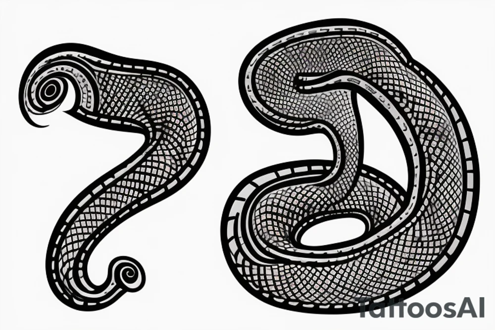 Clockwork, a snake eating its tail, music tuning fork minute hand and a nail as the hour hand tattoo idea