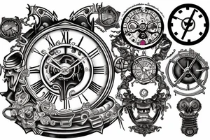 Oreborus clockwork pain and adaptiom tattoo idea
