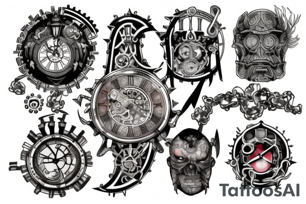 Oreborus clockwork pain and adaption tattoo idea