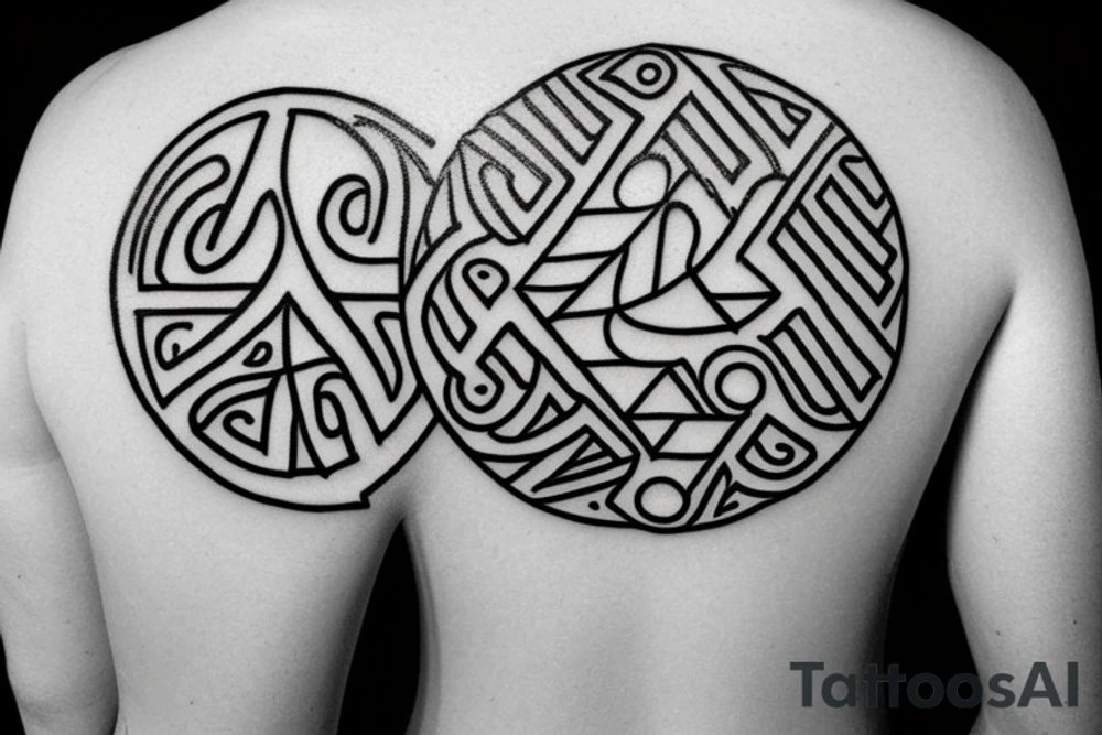 Nordic runes as a circle on the back. it should look like a seal tattoo idea