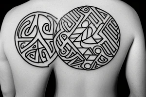 Nordic runes as a circle on the back. it should look like a seal tattoo idea