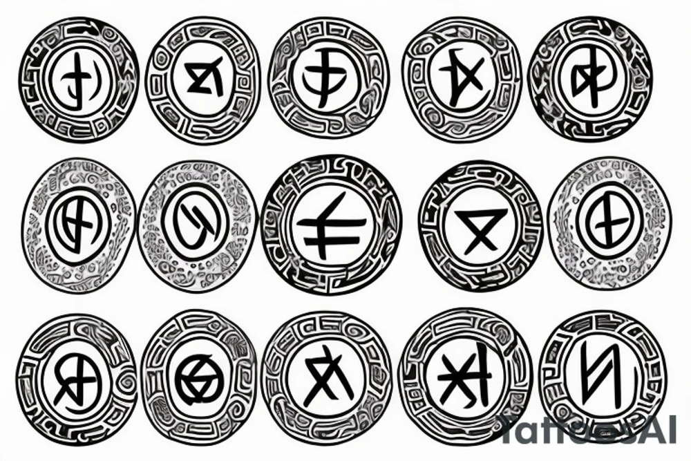 Nordic runes as a circle on the back. it should look like a seal tattoo idea