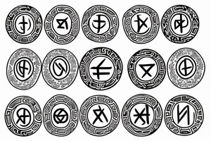 Nordic runes as a circle on the back. it should look like a seal tattoo idea