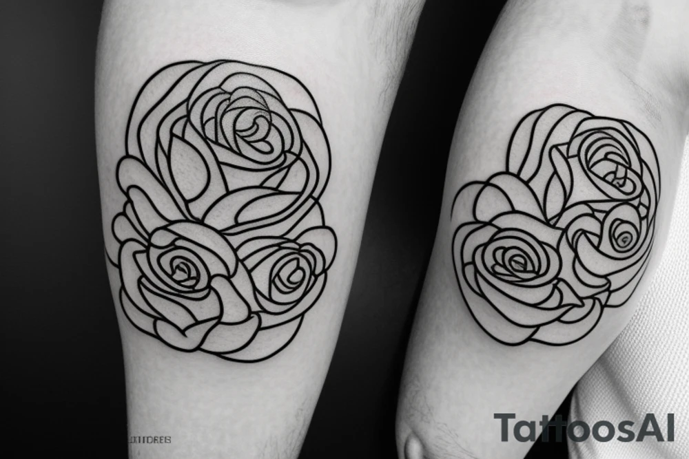 A globe with roses tattoo idea