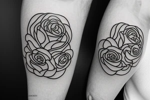 A globe with roses tattoo idea