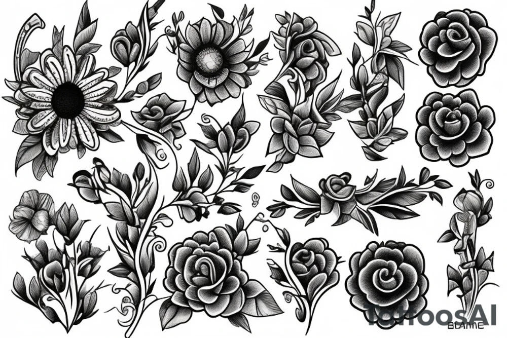 Bracelett flowers tattoo idea