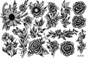 Bracelett flowers tattoo idea