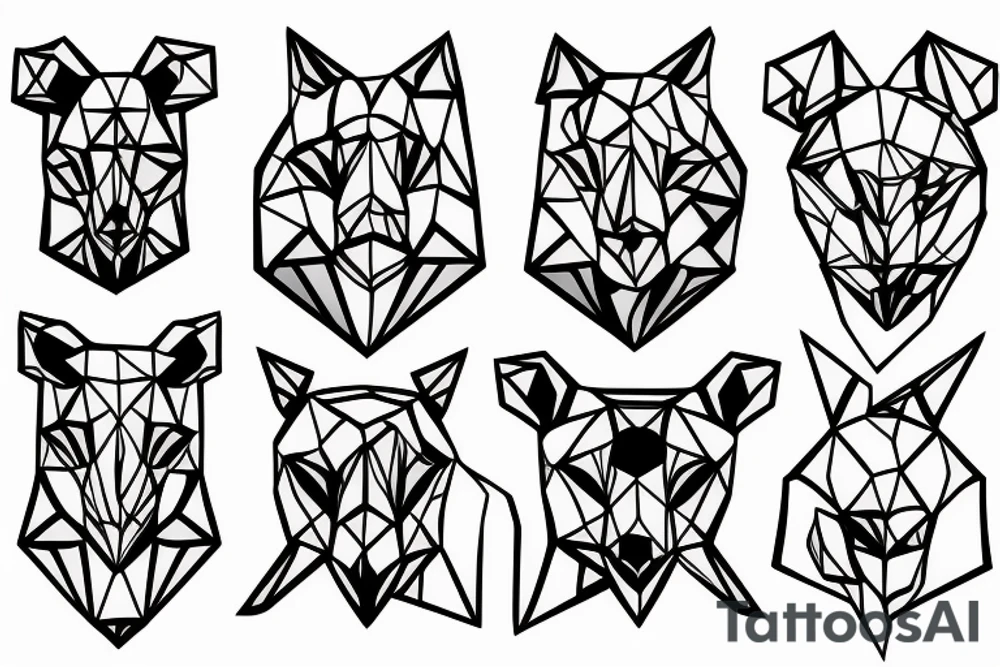 polygonal rat tattoo idea