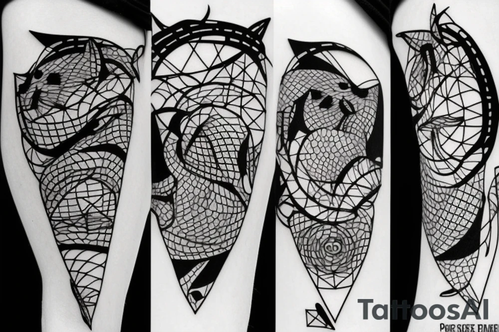 geometric rat dissolving tattoo idea