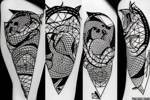 geometric rat dissolving tattoo idea