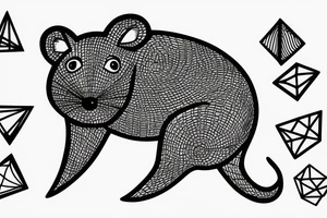 geometric rat collapsing like stone tattoo idea