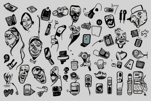 2 people talking on the phone tattoo idea