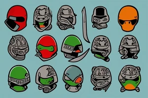 turtle rebel soldier with helmet and knife tattoo idea