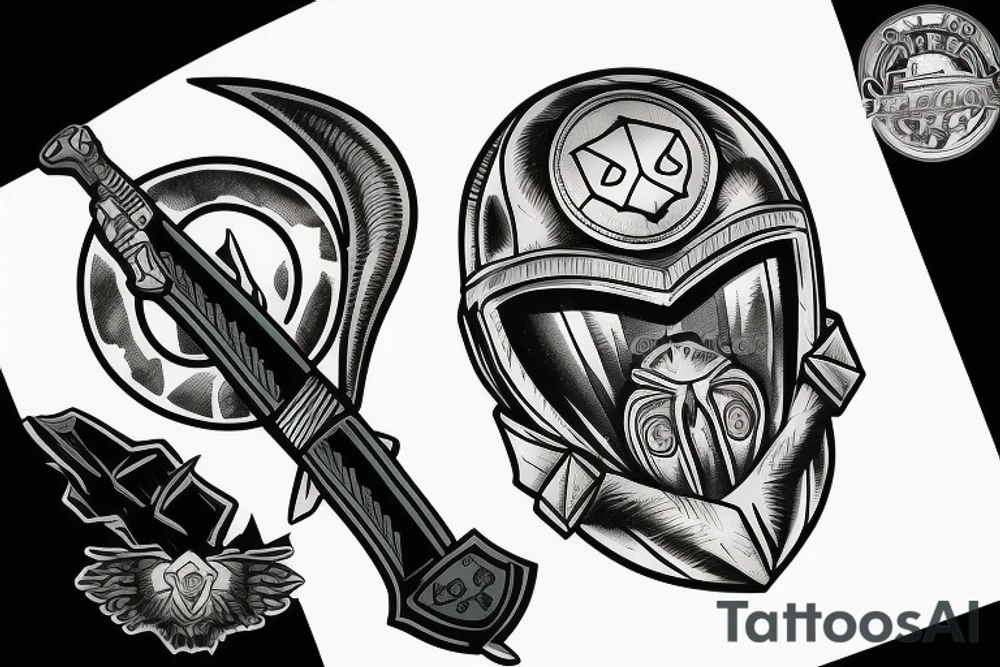 soldier turtle with helmet and knife tattoo idea