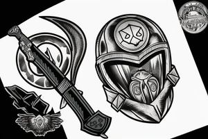 soldier turtle with helmet and knife tattoo idea