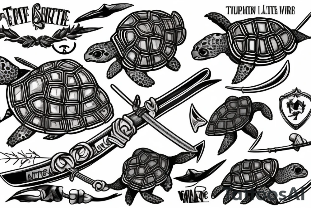 soldier turtle with sword tattoo idea
