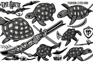 soldier turtle with sword tattoo idea