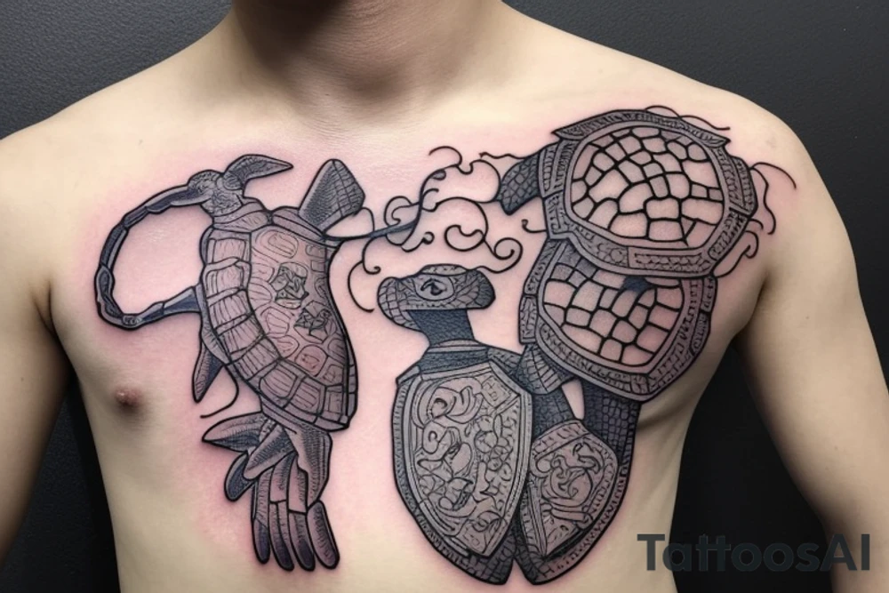 soldier turtle with sword tattoo idea