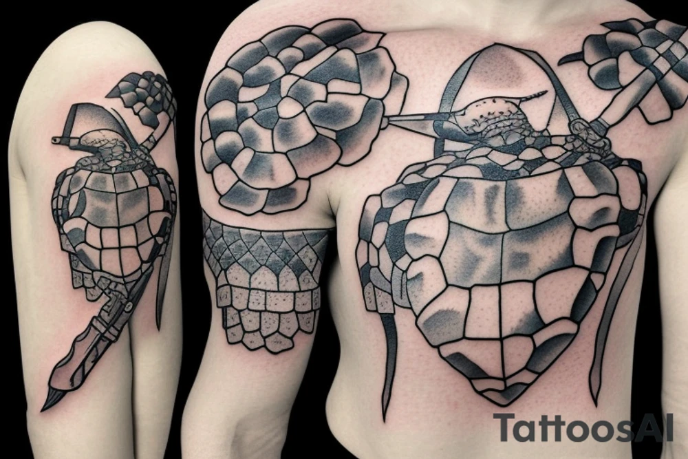 soldier turtle with sword tattoo idea