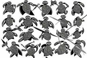 turtle knight with sword tattoo idea