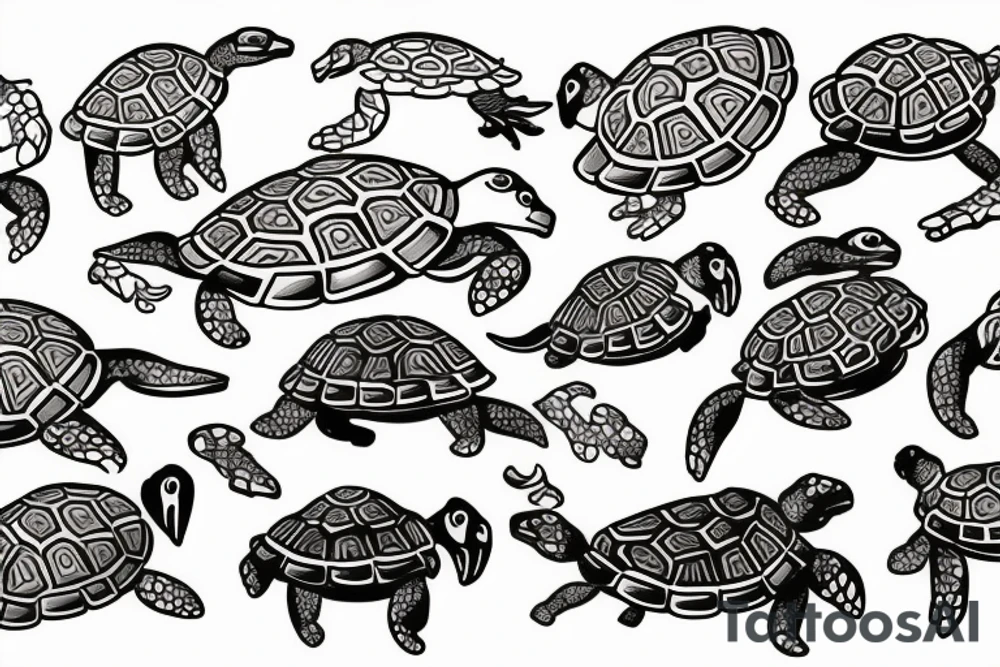 knight with turtle theme tattoo idea