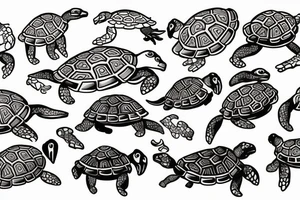 knight with turtle theme tattoo idea
