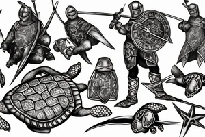 Feudal turtle knight tattoo idea