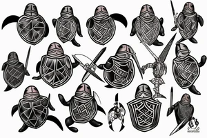 Feudal turtle knight tattoo idea