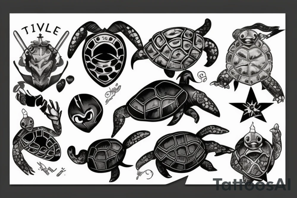 Midevil turtle knight tattoo idea
