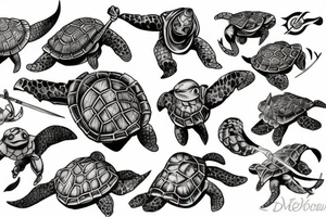 Midevil turtle knight tattoo idea