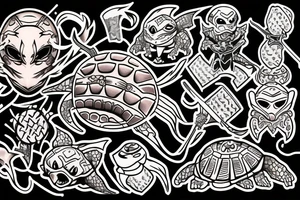 Midevil turtle knight tattoo idea