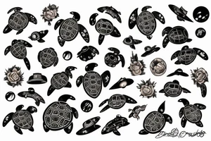 Turtle Space Cowboy tattoo idea