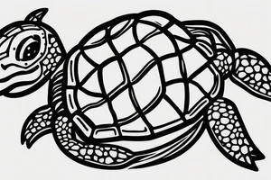 Turtle with a beanie and a video game controller tattoo idea