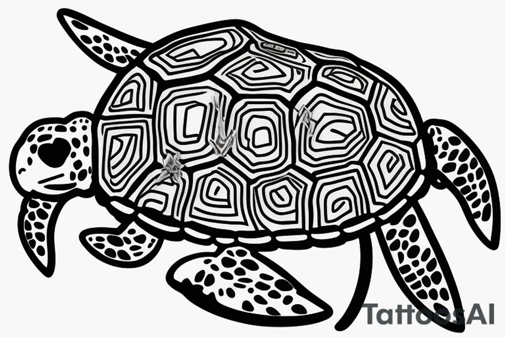 Turtle with a beanie and a video game controller tattoo idea