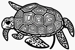 Turtle with a beanie and a video game controller tattoo idea
